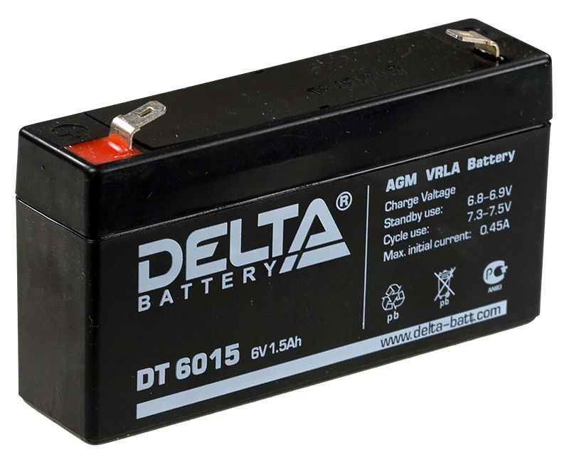 Аккумуляторная батарея Delta DT 6015 (6V / 1,5Ah)