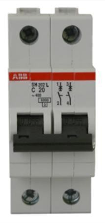 Выключатель автоматический двухполюсный 20А С SH202L 4.5кА (SH202L C20)
